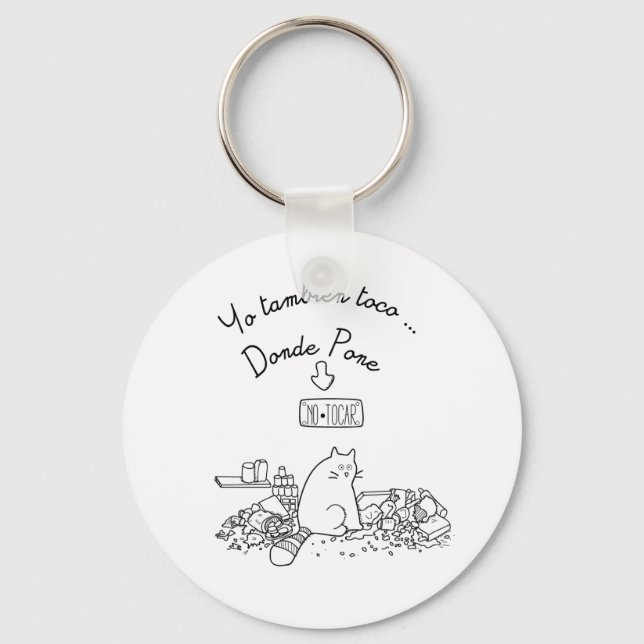 Porte-clés Llavero yo también toco a donné pone no tocar (Recto)