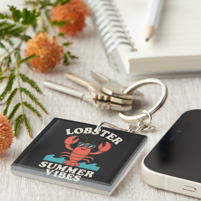 Porte-clés Lobster Summer Vibes – Cute Coastal Crab (Devant Droit)