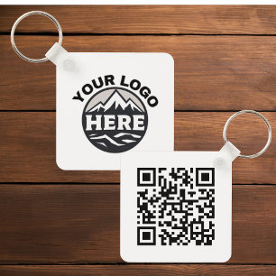 Porte-clés Logo à 2 côtés simple et code Qr Entreprise Entrep
