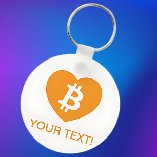Porte-clés Logo Bitcoin en coeur
