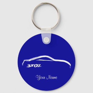 Porte-clés Logo blanc de course de brosse de Nissan 350Z sur