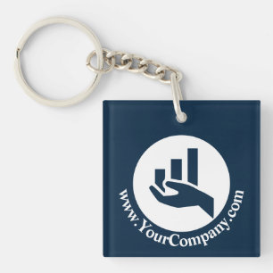 Porte-clés Logo blanc du planificateur financier et promotion