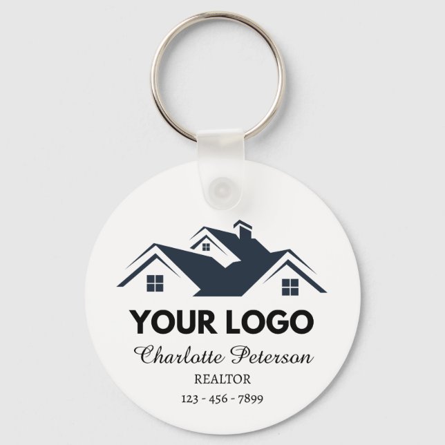 Porte-clés Logo & Code QR Objet Publicitaire Immobilier (Recto)