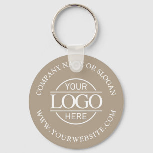 Porte-clés Logo d'affaires personnalisé Taupe Beige