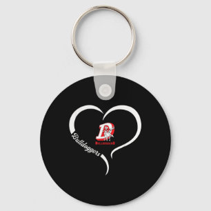 Porte-clés Logo de Dewey Bulldoggers Slogan demi-coeur
