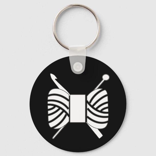 Porte-clés Logo de fils Knit Crochet {Dark} (Recto)