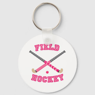 Porte-clés Logo de hockey sur gazon rose