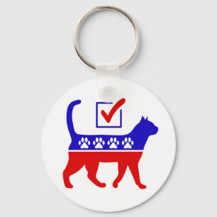 Porte-clés Logo de la fête du chat Feline Politique Grand Par