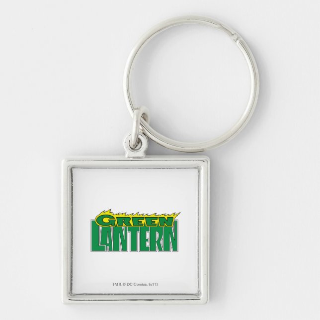 Porte-clés Logo de lanterne verte - Flammes jaunes (Devant)