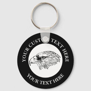 Porte-clés Logo de l'icône d'aigle Texte personnalisé