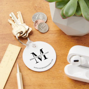 Porte-clés Logo de marque minimaliste pour monogramme d'entre