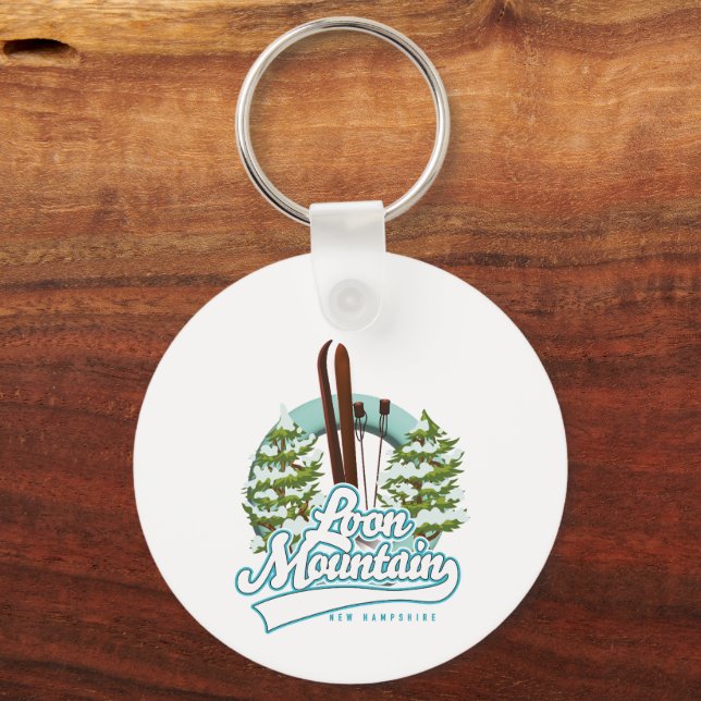 Porte-clés Logo de ski Loon Mountain New Hampshire (Verso)