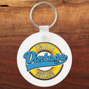 Porte-clés Logo de style vintage Gotland Suède