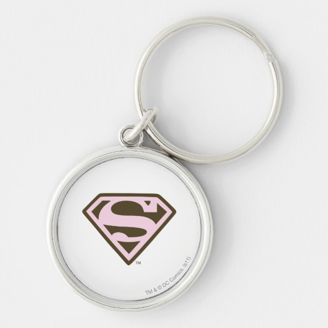 Porte-clés Logo de Supergirl Pink and Brown (Devant)