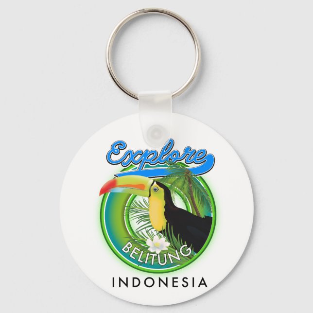 Porte-clés logo de voyage de Belitung Indonésie (Recto)