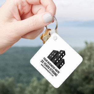 Porte-clés Logo d'entreprise célébrant # ans sur mesure