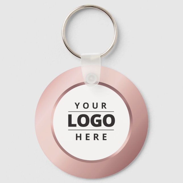 Porte-clés Logo d'entreprise Code QR Rose Gold Employé Porte  (Recto)
