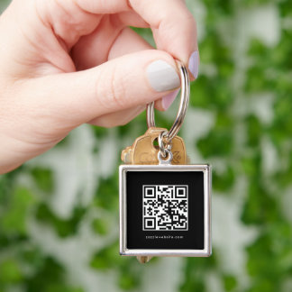 Porte-clés Logo d'entreprise des médias sociaux Code QR  