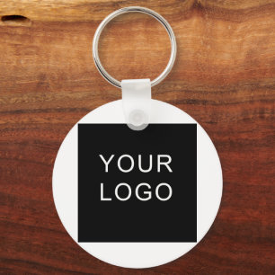 Porte-clés Logo d'entreprise moderne et personnalisable Blanc