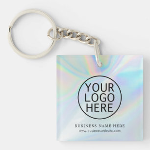Porte-clés Logo d'entreprise moderne Iridescente Swag promoti