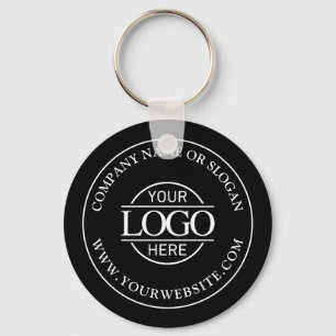 Porte-clés Logo d'entreprise personnalisé en noir et blanc