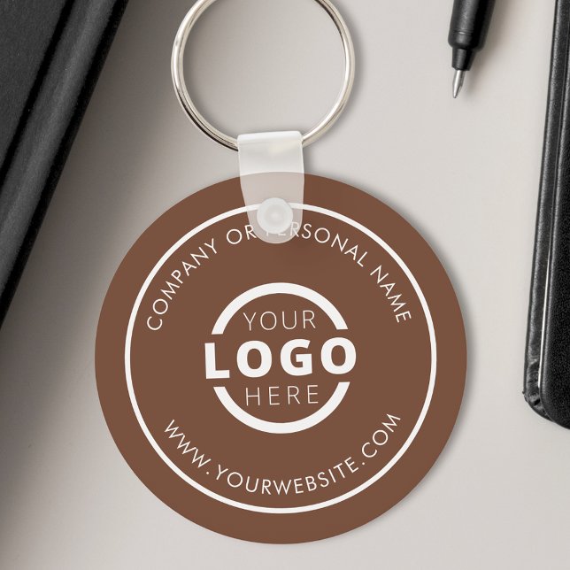 Porte-clés Logo d'entreprise promotionnel Brown sur mesure (Créateur téléchargé)