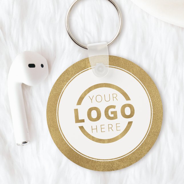 Porte-clés Logo d'entreprise promotionnel Gold personnalisé (Créateur téléchargé)