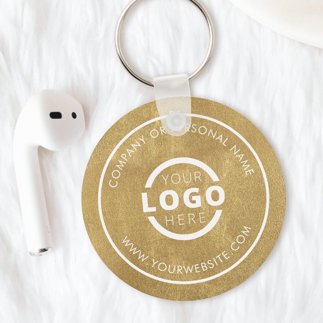 Porte-clés Logo d'entreprise promotionnel Gold personnalisé (Créateur téléchargé)