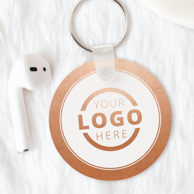 Porte-clés Logo d'entreprise promotionnel Gold Rose personnal (Créateur téléchargé)