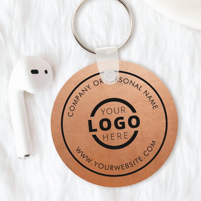 Porte-clés Logo d'entreprise promotionnel Gold Rose personnal (Créateur téléchargé)