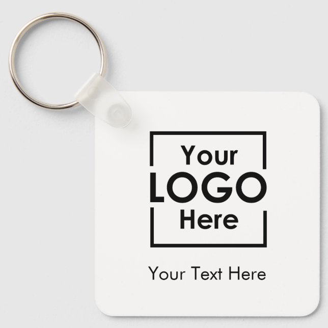 Porte-clés Logo d'entreprise simple et personnalisé Texte bla (Recto)