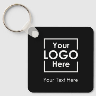 Porte-clés Logo d'entreprise simple et personnalisé Texte noi