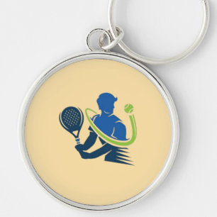 Porte-clés Logo du club de tennis - Action dynamique, Style s