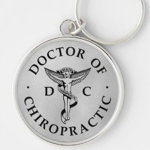 Porte-clés Logo du Docteur en Chiropratique sur Arrière - pla