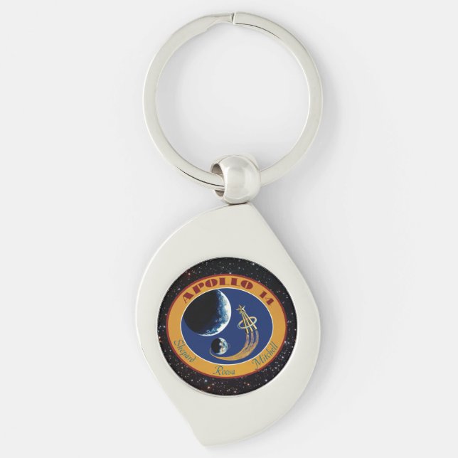 Porte-clés Logo du patch de mission Apollo 14 NASA (Devant)