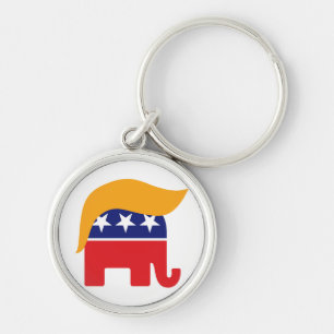 Porte-clés Logo Éléphant Républicain Donald Trump Cheveux