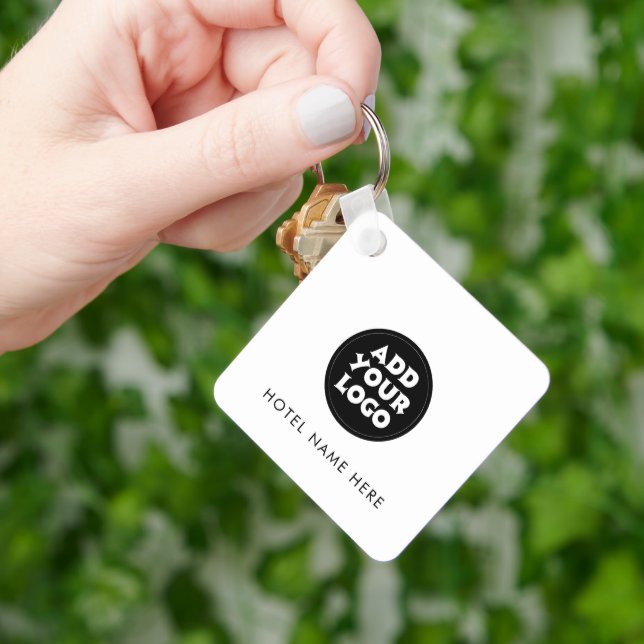 Porte-clés Logo et nom d'hôtel simple  (main)