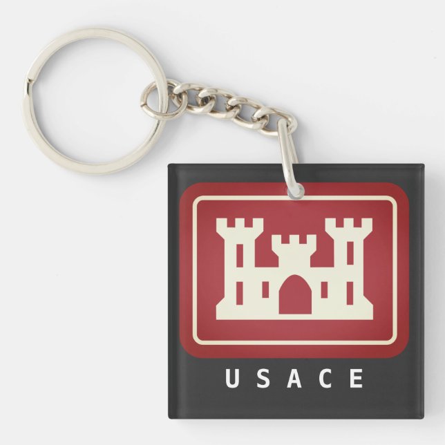 Porte-clés Logo et texte USACE (Devant)