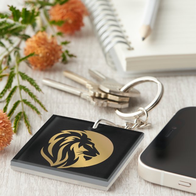 Porte-clés Logo Lion Or Simple (Devant Droit)