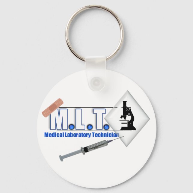 PORTE-CLÉS LOGO MLT W/ MICROSCOPE - TECHNIQUE LABORATOIRE MÉD (Recto)
