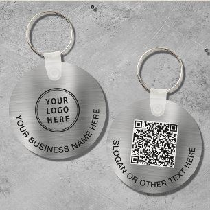 Porte-clés Logo moderne QR Code promotionnel Argent