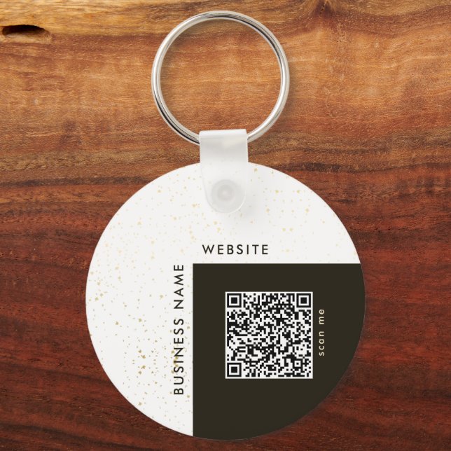 Porte-clés Logo Or élégant et Code QR Porte - clé de la socié (Verso)