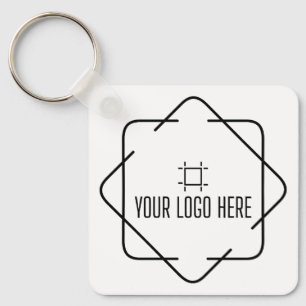 Porte-clés Logo personnalisé, code QR et texte blanc double f