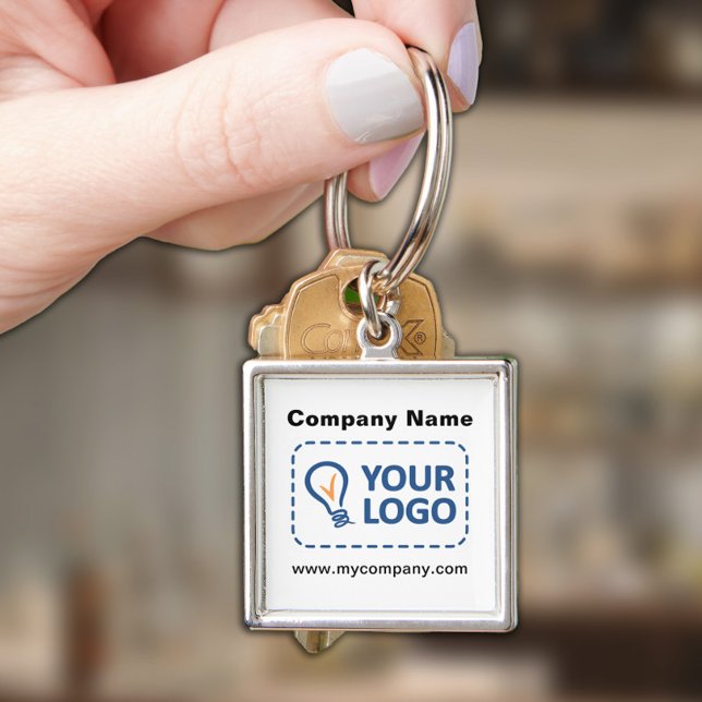 Porte-clés Logo personnalisé et Carré étanche texte (Créateur téléchargé)