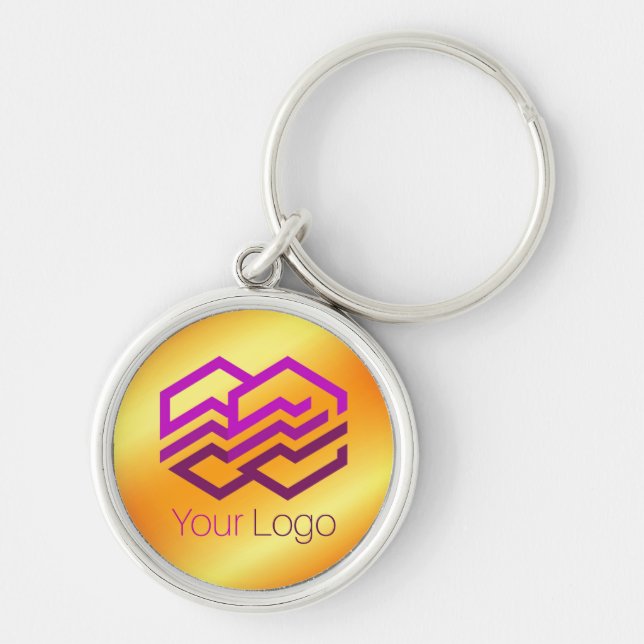 Porte-clés Logo Personnalisé Ou Image Gold (Devant)