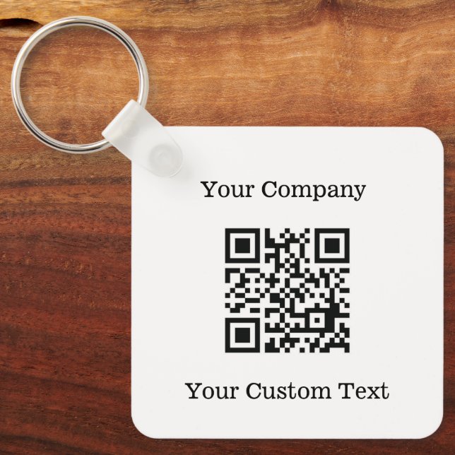 Porte-clés Logo personnalisé QR Code Texte Black Company (Recto)