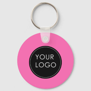 Porte-clés Logo personnalisé rose Entreprise
