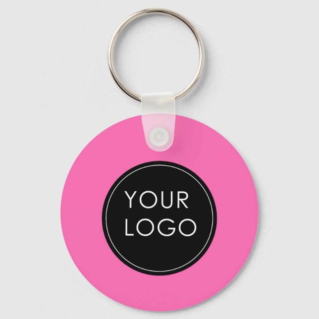 Porte-clés Logo personnalisé rose Entreprise (Recto)
