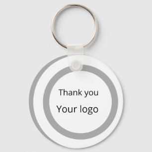 Porte-clés Logo personnalisé simple et élégant ici société