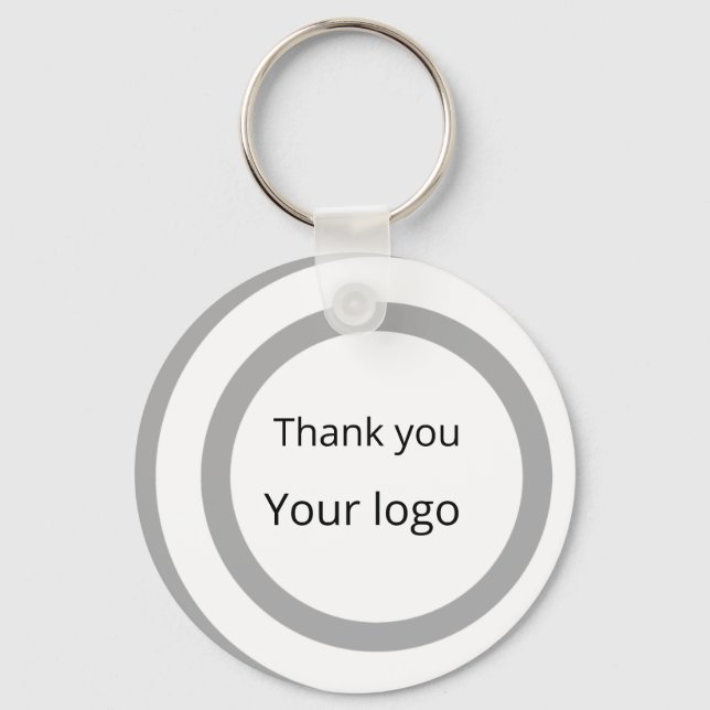 Porte-clés Logo personnalisé simple et élégant ici société (Recto)